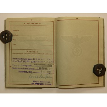 Немецкий служебный билет-Wehrpaß на ветерана ПМВ из 111 пехотного полка. Espenlaub militaria